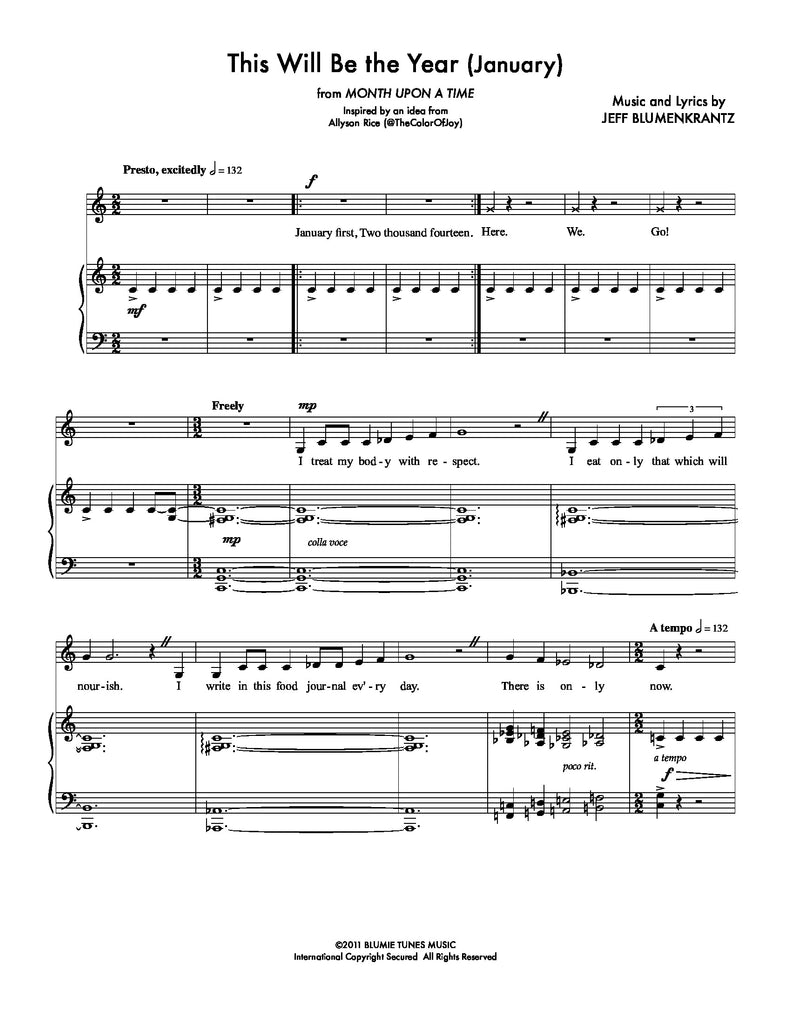 Month Upon A Time Vocal Selections