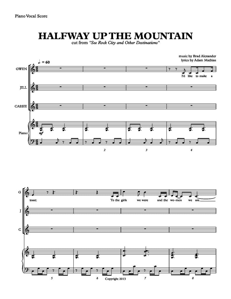 Halfway Up The Mountain | newmusicaltheatre.com | Sheet Music