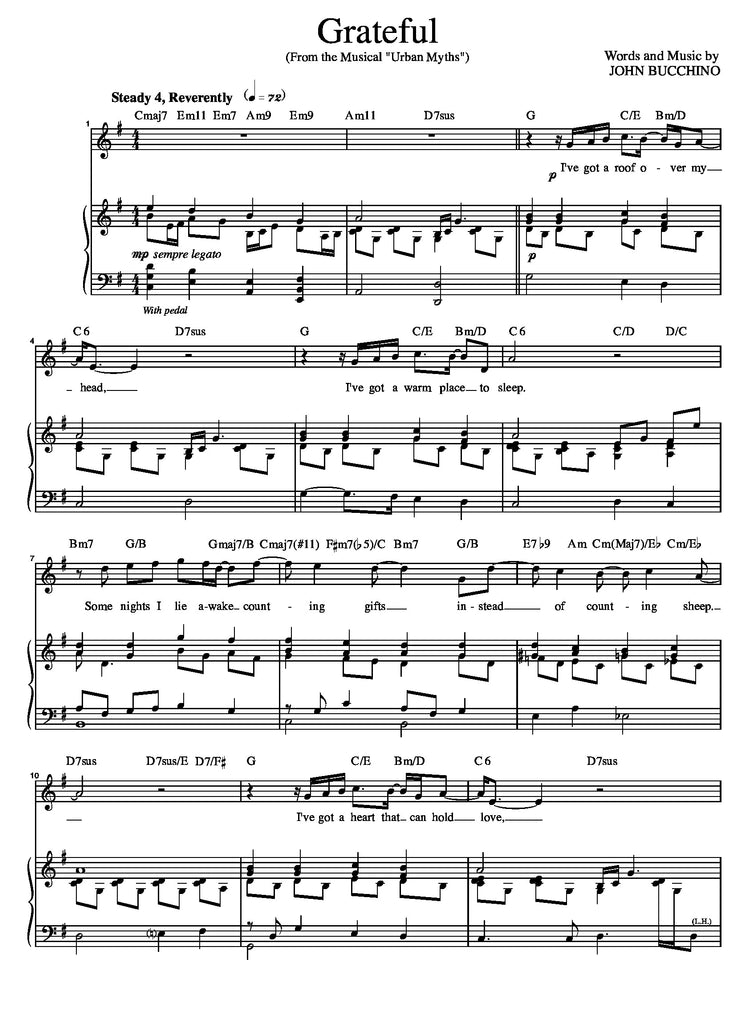 Grateful | newmusicaltheatre.com | Sheet Music