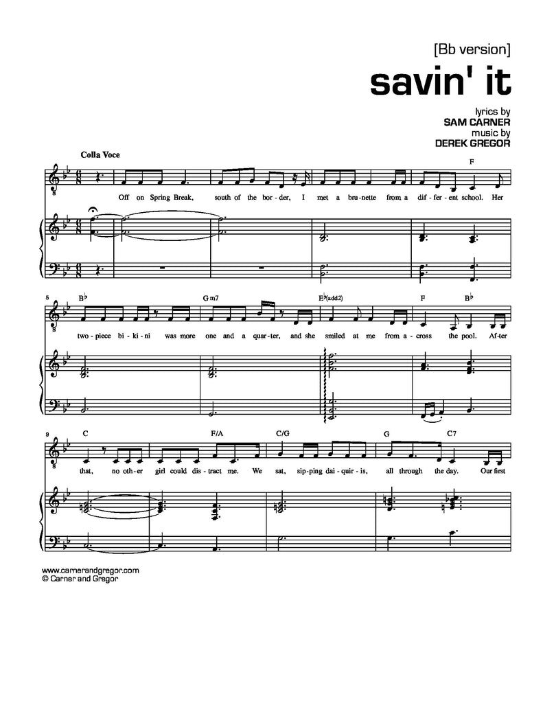 Savin' It (Baritone)