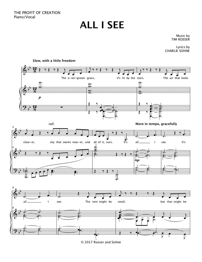 All I See | newmusicaltheatre.com | Sheet Music