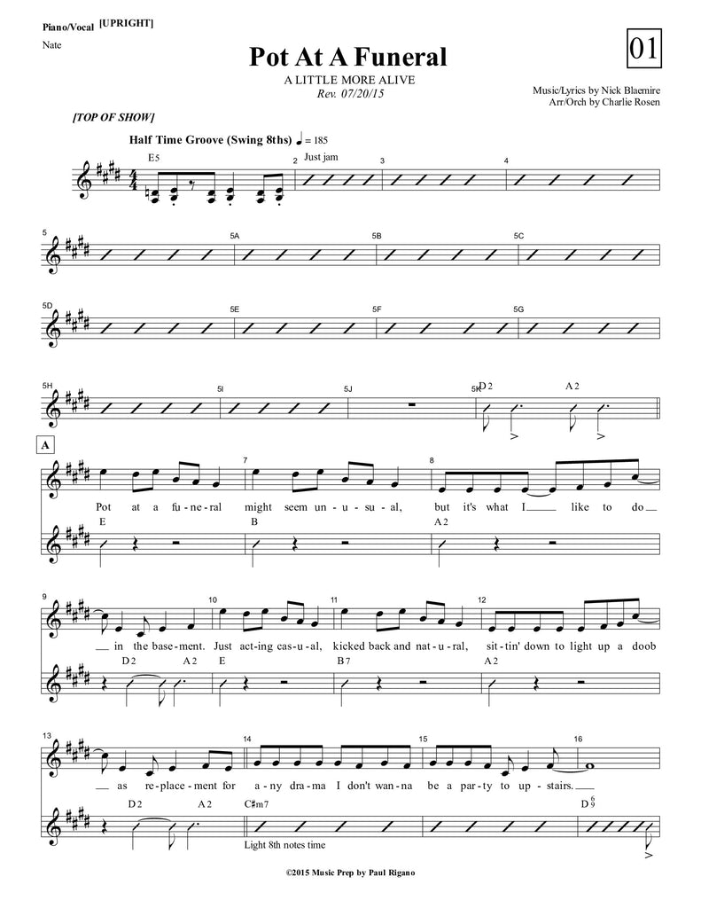 A Little More Alive Vocal Selections | newmusicaltheatre.com | Sheet Music
