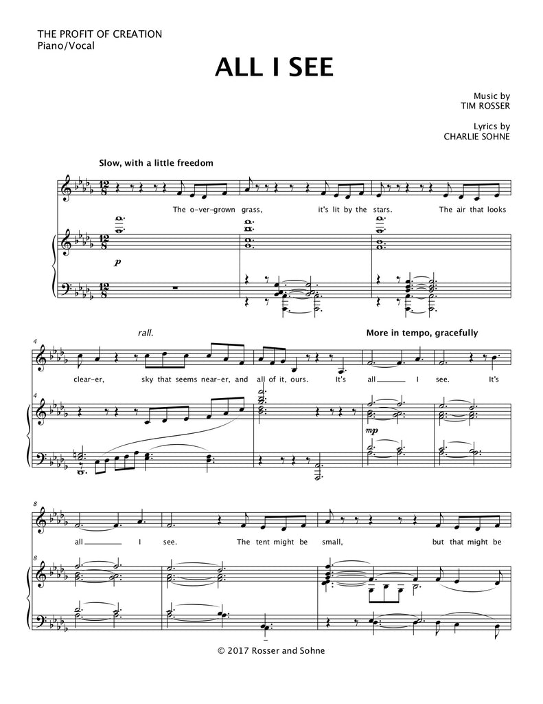 All I See | newmusicaltheatre.com | Sheet Music