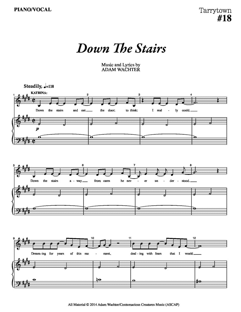 Down The Stairs | newmusicaltheatre.com | Sheet Music