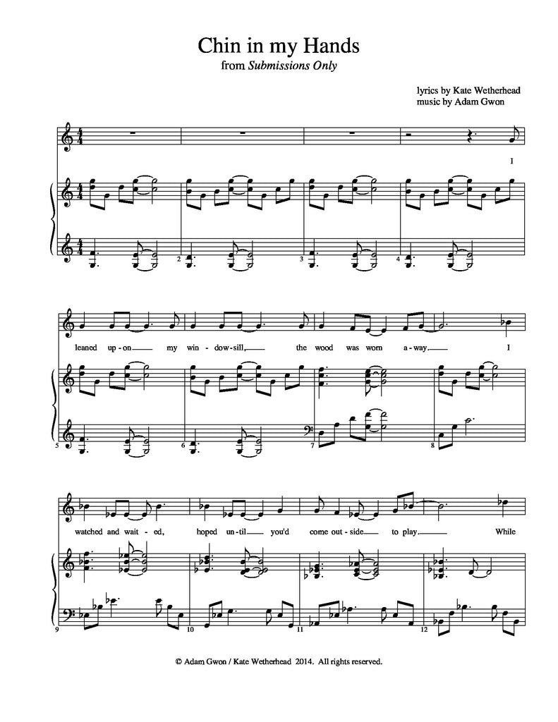 Chin in my Hands | Chin in my Hands | Sheet Music