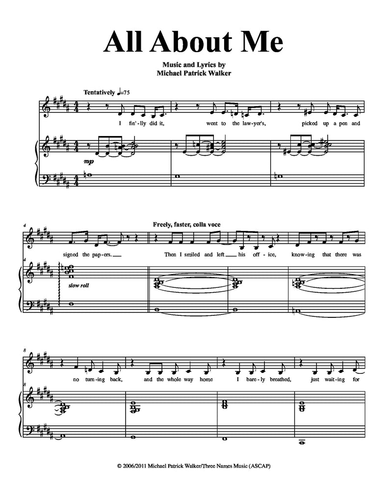 All About Me | newmusicaltheatre.com | Sheet Music