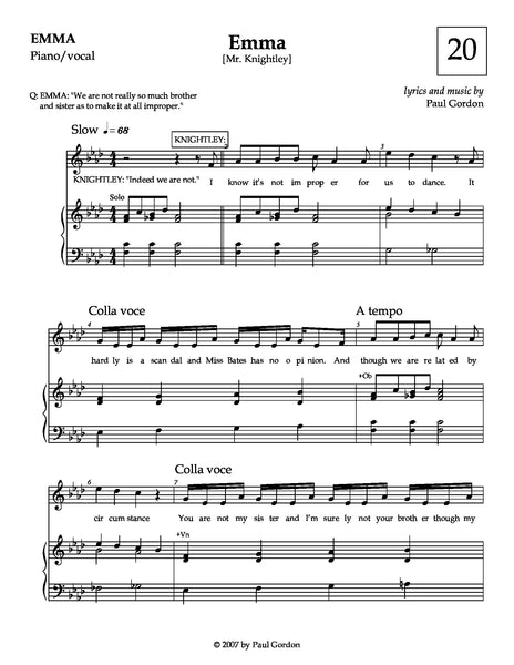 Emma | newmusicaltheatre.com | Sheet Music – NewMusicalTheatre