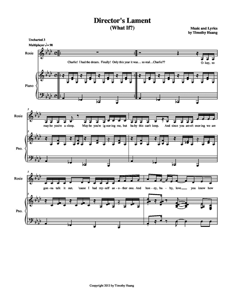 Director's Lament (What If?) | newmusicaltheatre.com | Sheet Music