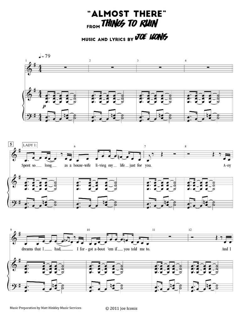 Almost There | newmusicaltheatre.com | Sheet Music