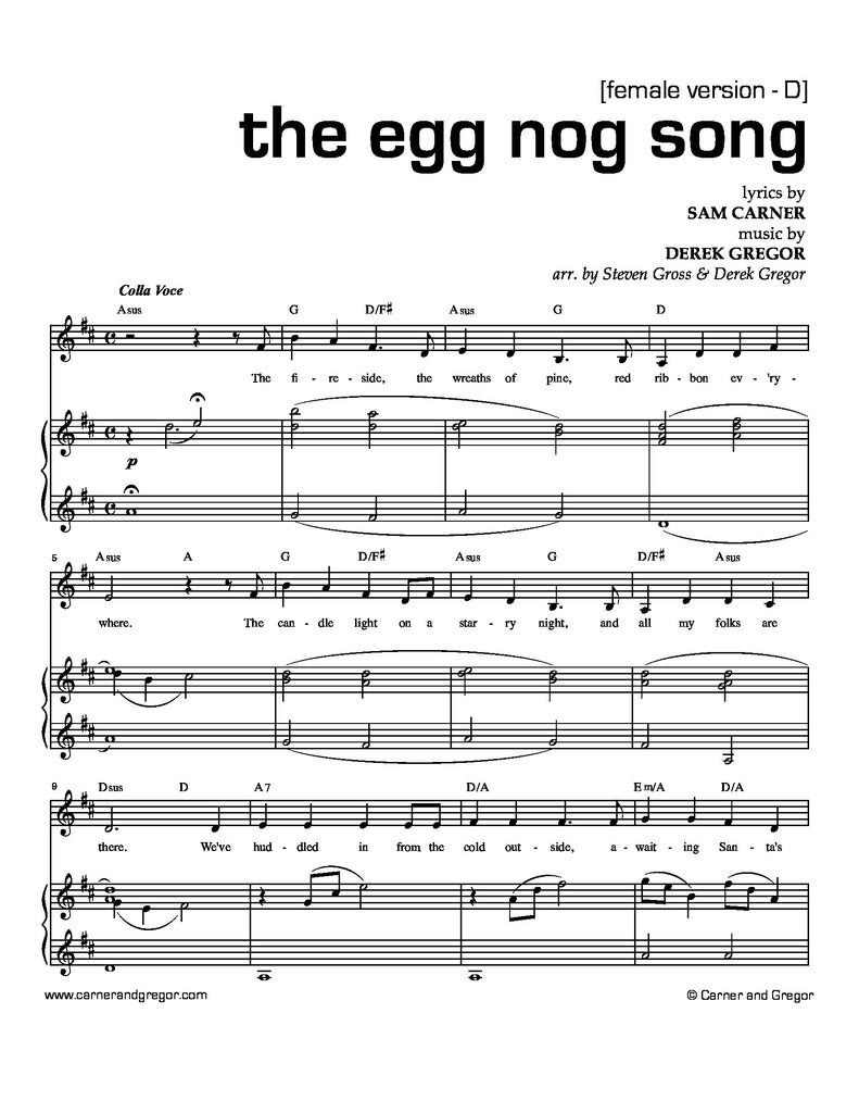 The Egg Nog Song (Alto Version)