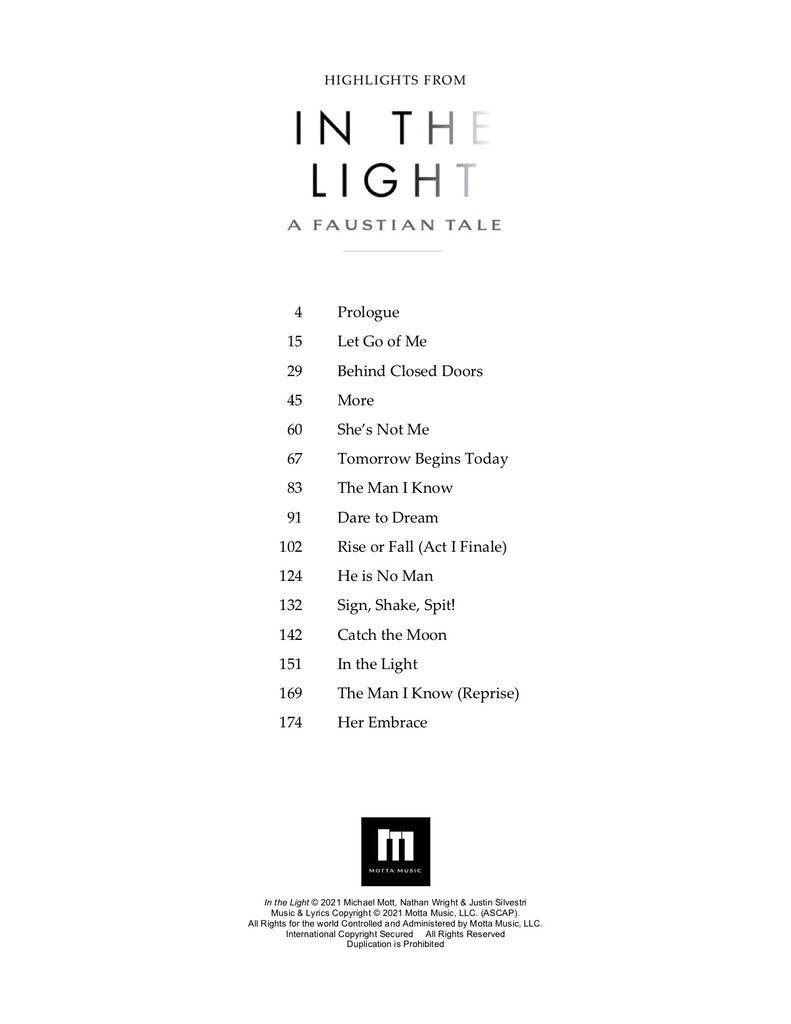 In The Light, A Faustian Tale - Highlights Vocal Selections