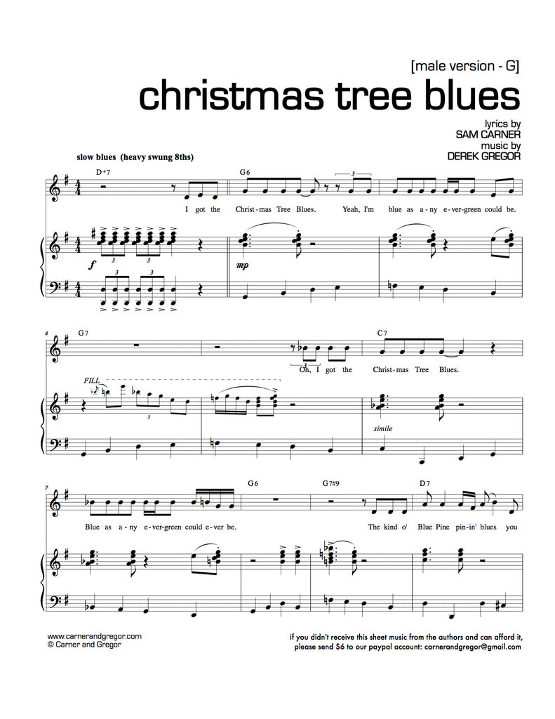 Christmas Tree Blues | newmusicaltheatre.com | Sheet Music