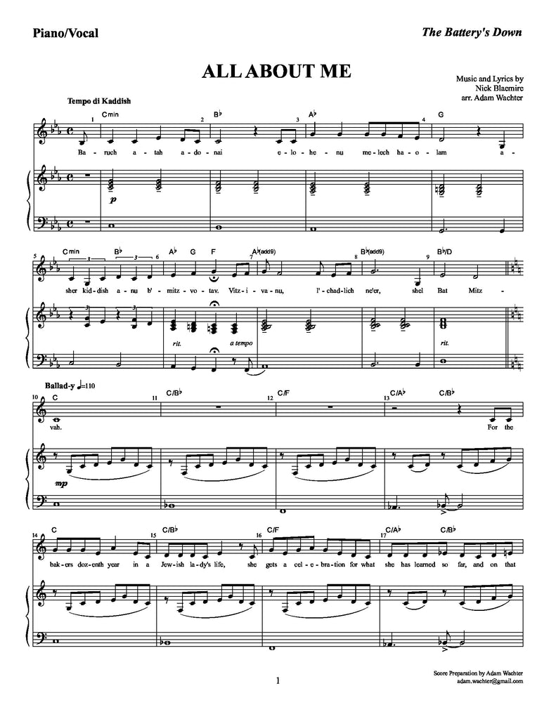 All About me | newmusicaltheatre.com | Sheet Music